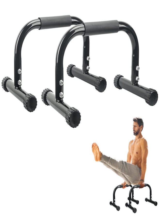 AmazeFan Parallettes Bars, Push Up Bars Strength Training for Handstands, Full Planche & Dips, Calisthenic, Gymnastic, [16.6x10x10in] Push Up Stands Handle for Floor Workouts Calisthenics Equipment - Image 1