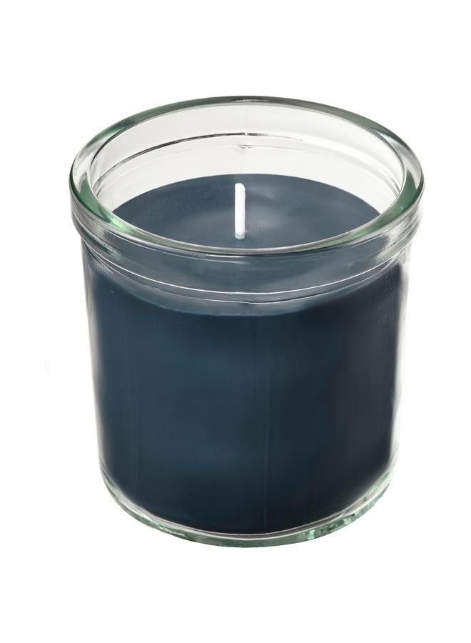 Zaboon Scented Candle In Glass, Vetiver & Geranium/Black-Turquoise, 40 Hr - Image 1