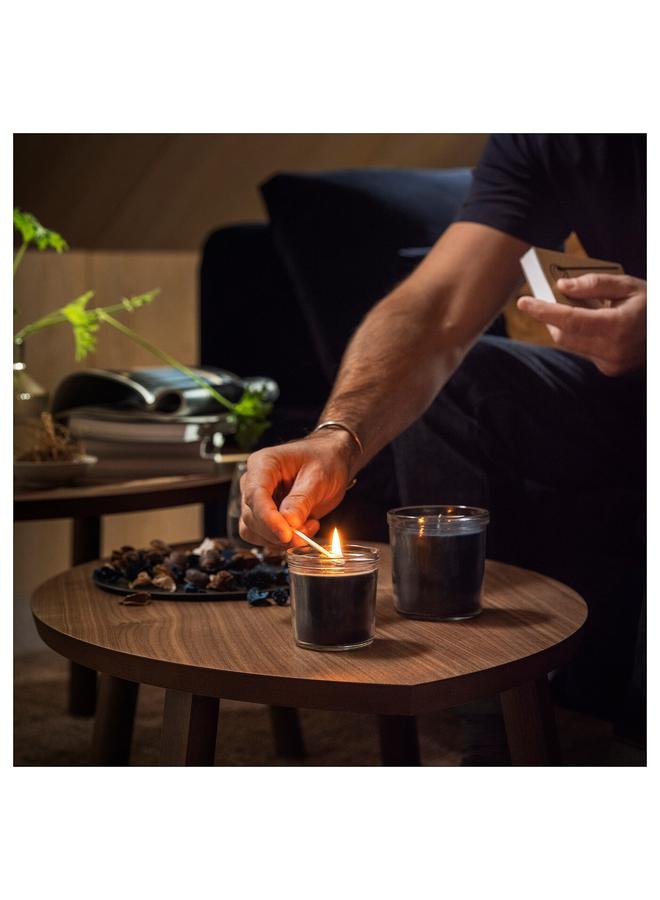 Zaboon Scented Candle In Glass, Vetiver & Geranium/Black-Turquoise, 40 Hr - Image 4