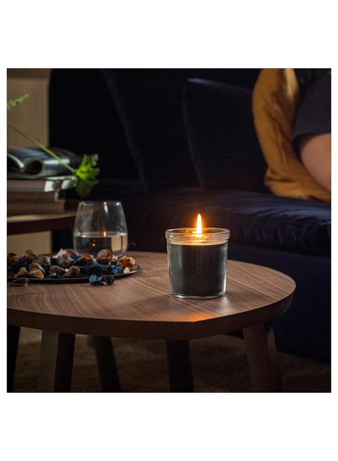 Zaboon Scented Candle In Glass, Vetiver & Geranium/Black-Turquoise, 40 Hr - Image 3