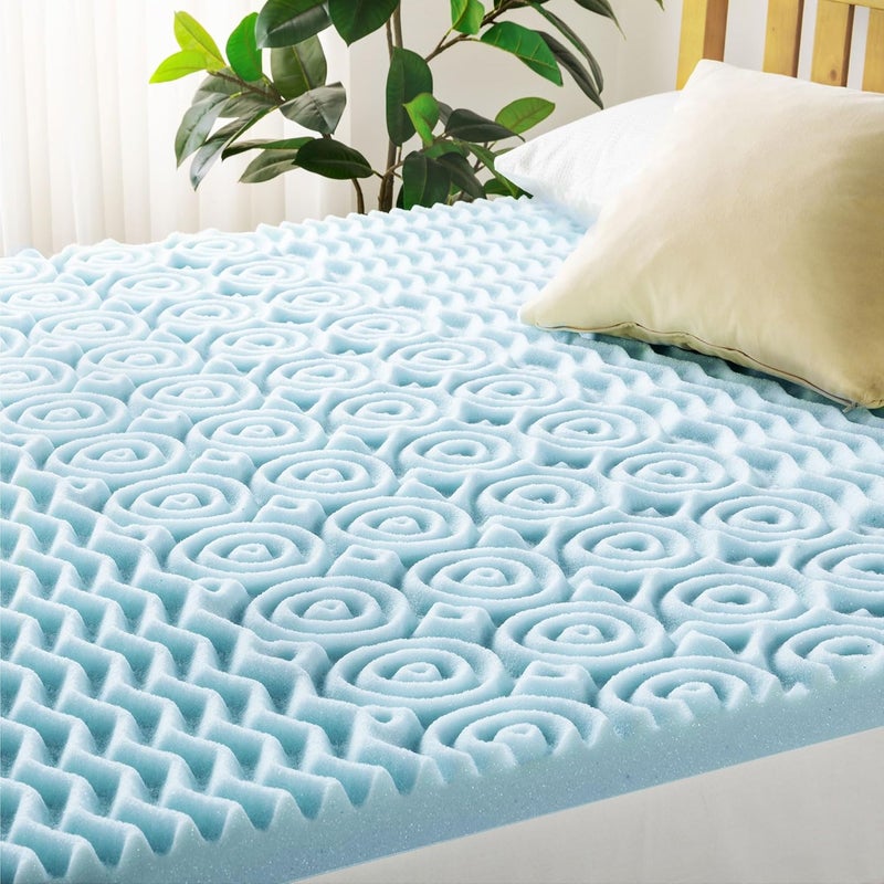 ميلو طبقة علوية من الإسفنج الذكي ميلو 3 بوصة بخمس مناطق، مع تقنية الجل المبرد، مقاس توأم، أزرق - Image 4