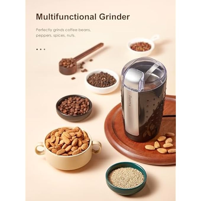 Reemix Coffee Grinder Electric Coffee Grinder With 35Oz Large Capacity OneTouch Coffee And Spice Grinder With Stainless Blade Cleaner Brush And Spoon For Home Use Black - Image 3