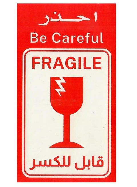 120 English Arabic Fragile Stickers 5x9cm Vertical Design Be Careful Warning Labels For Safe Shipping Packing Boxes Luggage