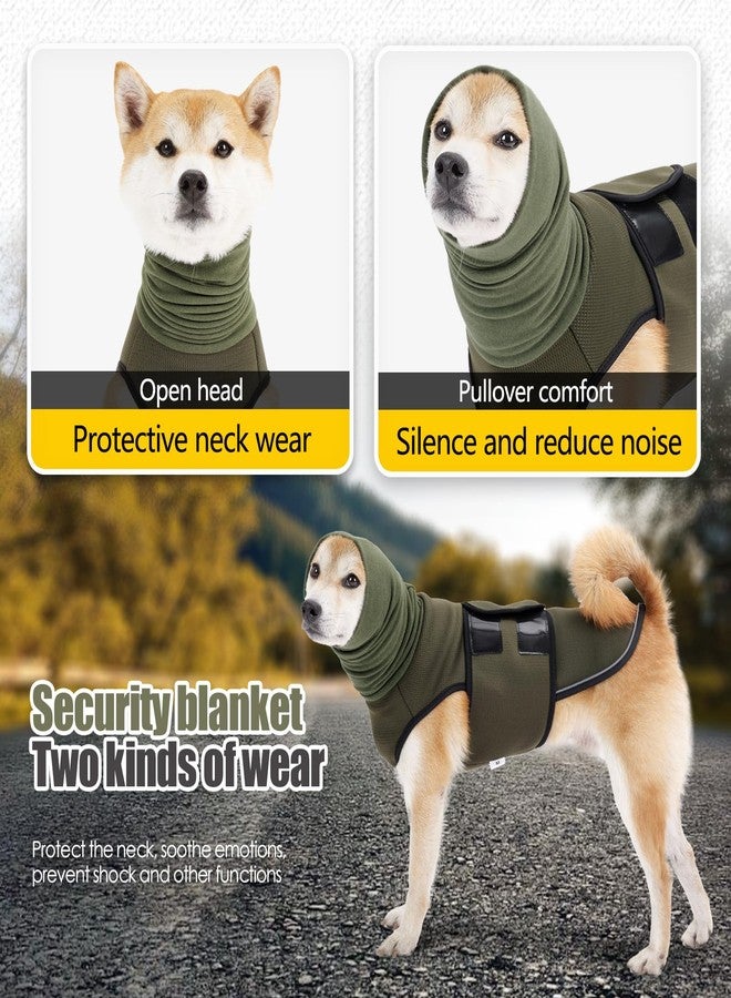 JOHNBOLIN Dog Anxiety Jacket, Dog Shirt with Turtleneck, Breathable Calming Vest, Indoor and Outdoor Separated Pet Jacket (Military Green, Large) - Image 3