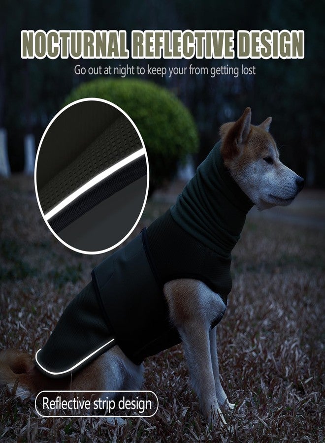 JOHNBOLIN Dog Anxiety Jacket, Dog Shirt with Turtleneck, Breathable Calming Vest, Indoor and Outdoor Separated Pet Jacket (Military Green, Large) - Image 5