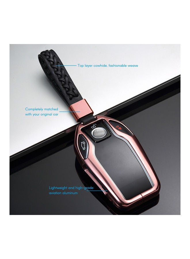 NIBEMINENT Aluminum Alloy Key Protection Case Cover with Chain for BMW i8, 5/6 Series GT X3 X4 X5 - Image 3