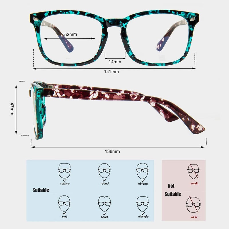 MAXJULI Blue Light Blocking Glasses,Computer Reading/Gaming/TV/Phones Glasses for Women Men(Gloss Crystal Teal and Black Tortoise) - Image 3