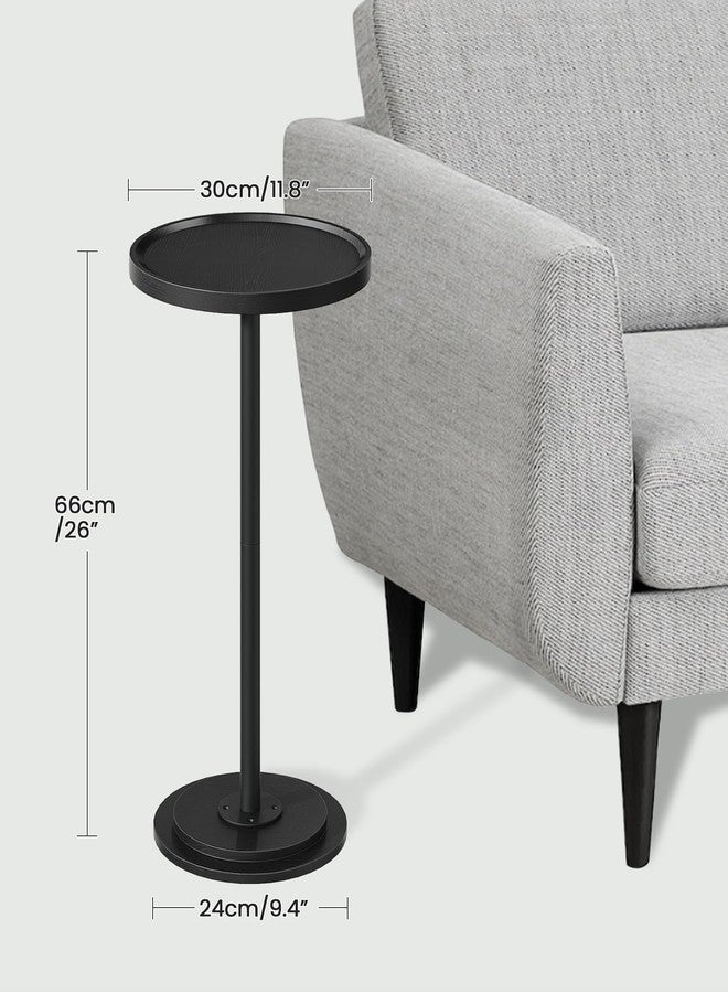 CHOEZON Small Round Side Table, Drink Table for Small Spaces, Pedestal Cocktail Table, Thickened Base, for Living Room, Bedroom, Office, Black TBZ30BB - Image 2