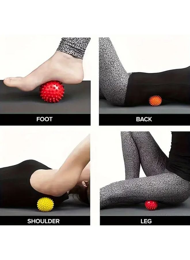 قطعتان من مجموعة كرات اليوجا والتدليك البرتقالية والسوداء لاسترخاء العضلات واللياقة البدنية - Image 5