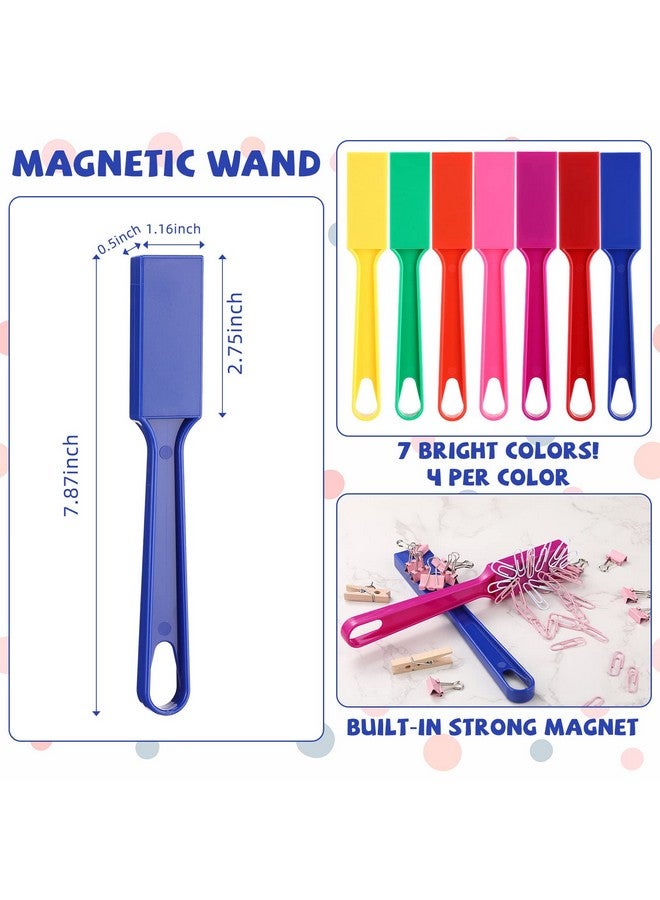 Sanwuta 28 Pcs Magnetic Bingo Wand For Kids Educational Learning 8 Inch Rainbow Magnet Wand With Magnet Bar Magnet Sticks Science Experiment Tools For Preschool Learning Toys Classroom Bingo Games 7 Colors - Image 3