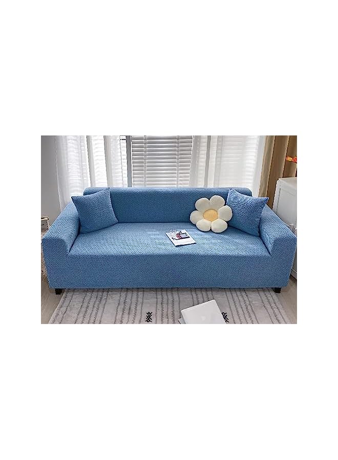 The Bros Sofa Cover 2 Seater Elastic Sofa Cover for Couch Sofa Covers Perfect 2 Seater Sofa Cover Stretchable Sofa Slipcover (2 Seater Sofa Cover, Sky) - Image 4