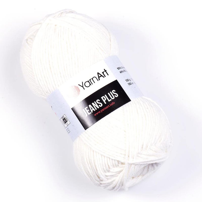 YarnArt Jeans Plus Soft Cotton Blend Yarn 100g 35oz 160m 174yds 55 Cotton 45 Acrylic Worsted Weight 4 Ideal for Amigurumi Baby Projects Knitting Crochet Durable Smooth 1