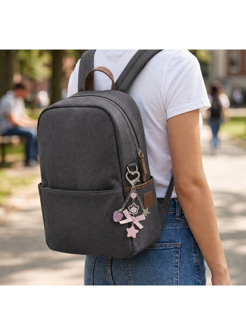 Nevara Stylish keychain with a cute pink design, featuring a heart-shaped clasp and various decorative charms that add a trendy and feminine touch. - Image 5