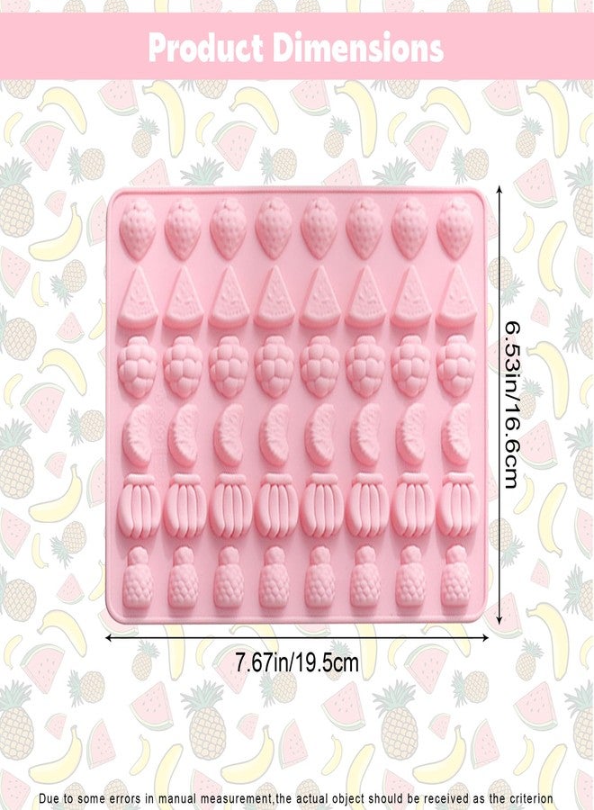 Ysqool Fruit Snack Molds Silicone,48 Cavities Non-Stick Gummy Candy Mold Mini Silicone Mold for Baking Candy Chocolate Gummies Jelly Making,Pink - Image 2
