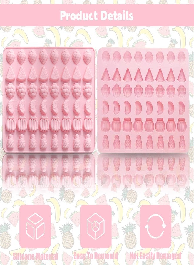 Ysqool Fruit Snack Molds Silicone,48 Cavities Non-Stick Gummy Candy Mold Mini Silicone Mold for Baking Candy Chocolate Gummies Jelly Making,Pink - Image 3