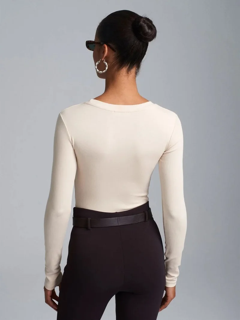 Dilvin DILVIN Slim Fit Crew Neck Jersey Bodysuit