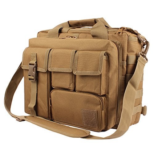 GES Tactical Briefcase, 15.6" Men's Messenger Bag Military Briefcase for Men, Khaki - Image 1
