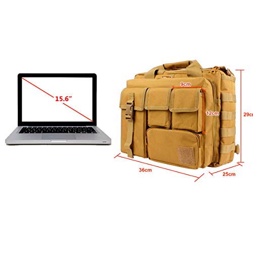 GES Tactical Briefcase, 15.6" Men's Messenger Bag Military Briefcase for Men, Khaki - Image 2