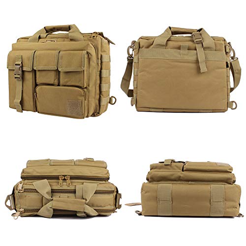 GES Tactical Briefcase, 15.6" Men's Messenger Bag Military Briefcase for Men, Khaki - Image 5
