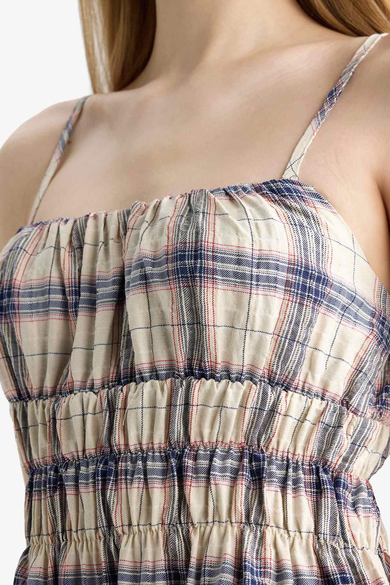 DeFacto Strappy Plaid Mini Dress - Image 4