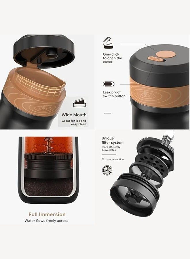 Bukela Classic Portable French Press Coffee & Tea Mug 12 oz with Carry Loop, Stainless Steel French Press Coffee Maker, BPA Free Great for Camping and Travel, With Long-lasting Insulation - Image 4