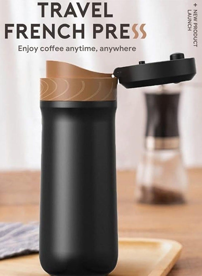 Bukela Classic Portable French Press Coffee & Tea Mug 12 oz with Carry Loop, Stainless Steel French Press Coffee Maker, BPA Free Great for Camping and Travel, With Long-lasting Insulation - Image 2