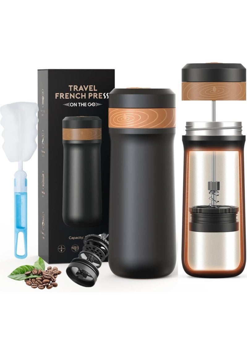 Bukela Classic Portable French Press Coffee & Tea Mug 12 oz with Carry Loop, Stainless Steel French Press Coffee Maker, BPA Free Great for Camping and Travel, With Long-lasting Insulation - Image 1