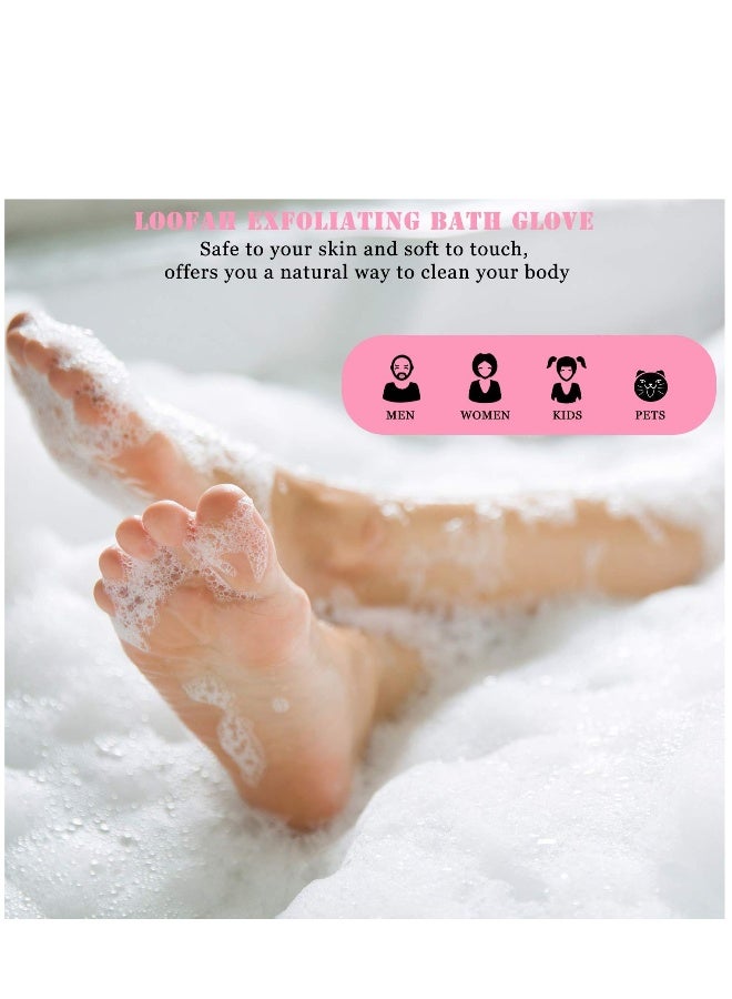 Loquat Glove Exfoliator, Loofah Exfoliating Bath Glove Body Scrubbing Mitt Shower Exfoliator Glove Dead Skin Cell Remover Glove for Shower Spa Massage Body Scrubbing Deep Cleaning and Healthy Smooth Skin - Image 4