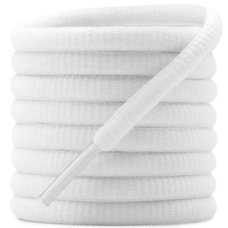 DELELE 2 Pair Oval Shoes laces Half Round 14 Athletic Shoelaces Shoe Strings White 31 inch - Image 3
