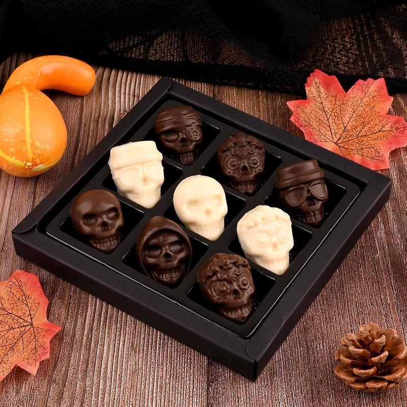 Actvty Skull Chocolate Molds, Halloween Chocolate Candy Molds, 2 Packs 10 Cavity Skull Silicone Molds with 5 Different Designs for Making Chocolate, Candy, Gummy, Jello, Cake Decor, Wax Melts - Image 2