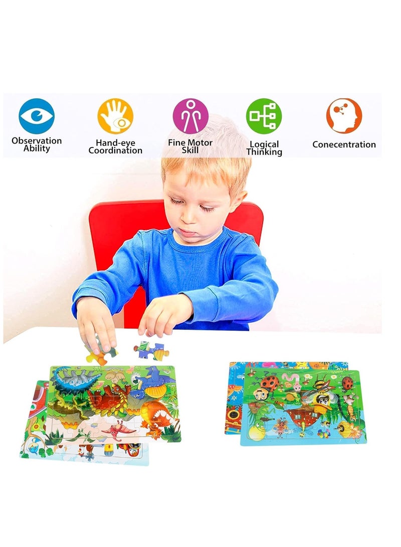 Wooden Jigsaw Puzzles for Kids Ages 3-5 Year Old, 6 Pack 30 Pieces Kids Puzzles Colorful Preschool Educational Learning Toys Present Set for Toddler Children Boys and Girls - Image 4