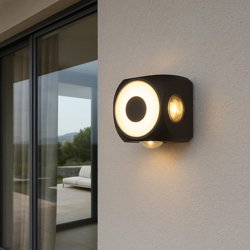 Modern LED Wall Light Outdoor 4W, 3000K Warm White, IP67 Waterproof Wall Sconce – Black Cube Design - Image 2