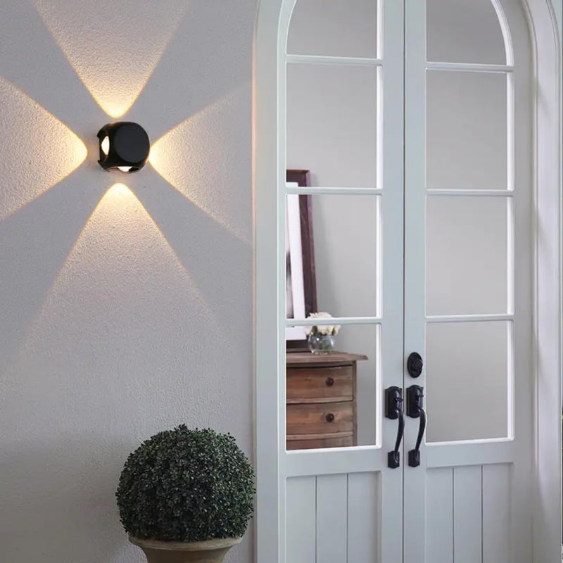 Modern LED Wall Light Outdoor 4W, 3000K Warm White, IP67 Waterproof Wall Sconce – Black Cube Design - Image 4