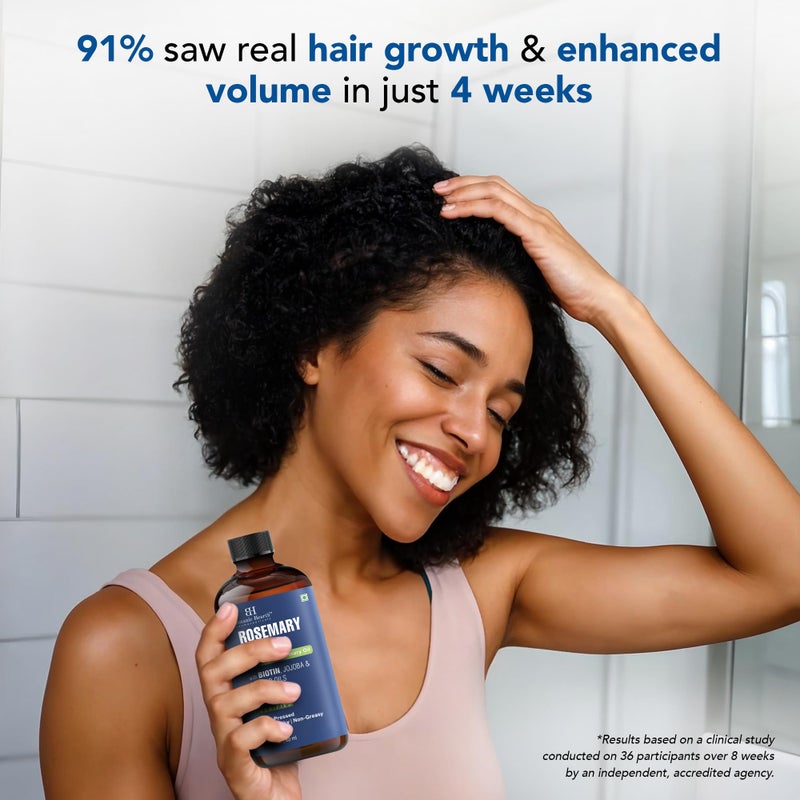 Botanic Hearth زيت إكليل الجبل النقي 100% من بوتانيك هيرث للشعر (2 أونصة سائلة) مدعوم بالبيوتين وزيت الجوجوبا وزيت الخروع | علاج لتقوية الشعر | مغذي ومكثف | معتمد خالي من الكائنات المعدلة وراثيًا | مع أدوات تطبيق - Image 3