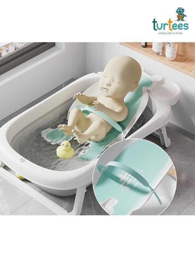 turtees Baby Turtees Basin Bath Tub, Pink and White, with Suction Cups, Mesh Seat Support - Image 2
