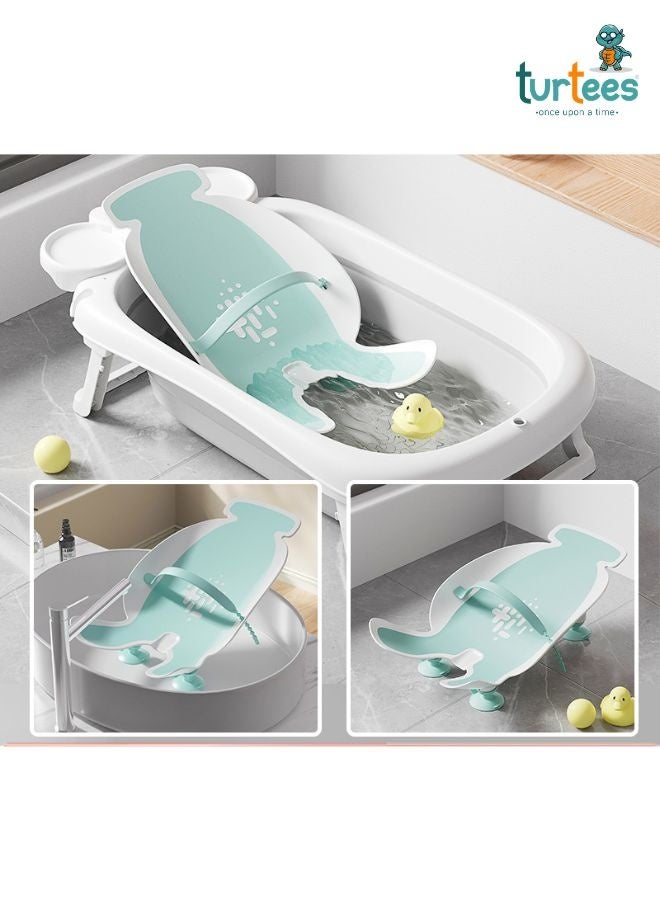 turtees Baby Turtees Basin Bath Tub, Pink and White, with Suction Cups, Mesh Seat Support - Image 3