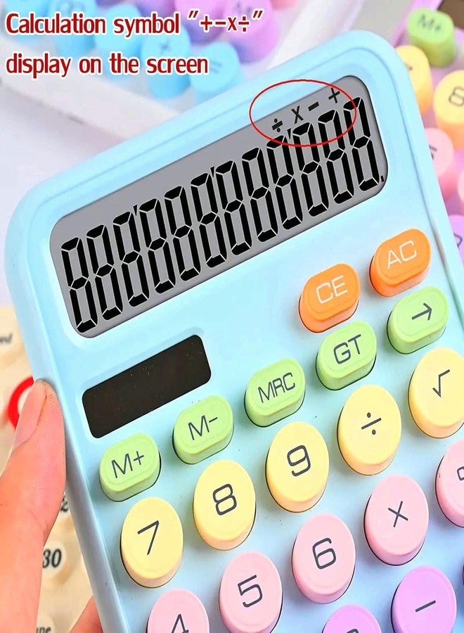 KACHKIT Colorful Candy Calculator, 12 Digit Large LCD Display and Big Round Buttons, Colored Electronic Calculator, Big Colorfulcalculator, (Multicolor ; Pcs-1). - Image 5