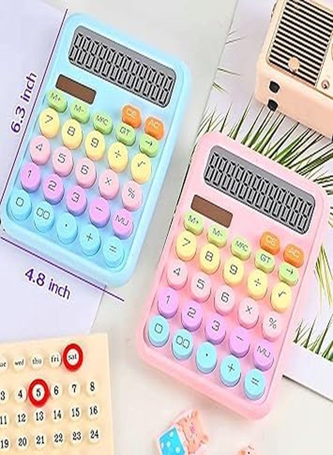 KACHKIT Colorful Candy Calculator, 12 Digit Large LCD Display and Big Round Buttons, Colored Electronic Calculator, Big Colorfulcalculator, (Multicolor ; Pcs-1). - Image 2