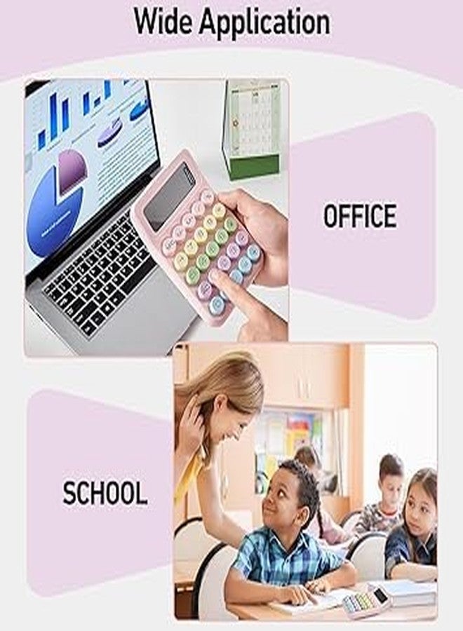 KACHKIT Colorful Candy Calculator, 12 Digit Large LCD Display and Big Round Buttons, Colored Electronic Calculator, Big Colorfulcalculator, (Multicolor ; Pcs-1). - Image 4