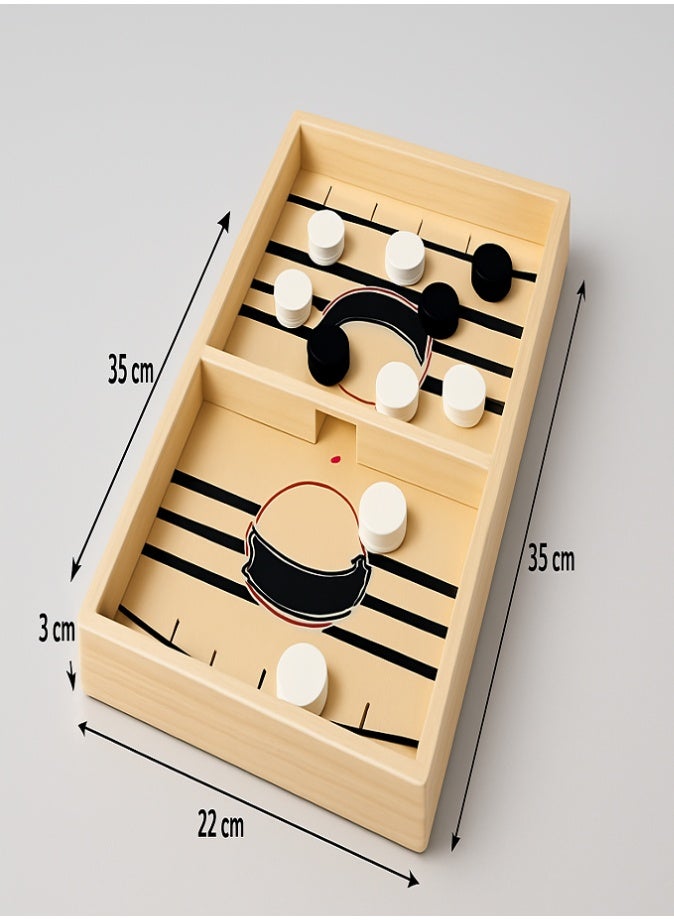 Fast Sling Puck Game, 2 in 1 Wooden Hockey Table, Foosball Winner, Slingshot Board Game for Kids & Adults, Rapid Sling Table Battle, Family Party Game - Image 5