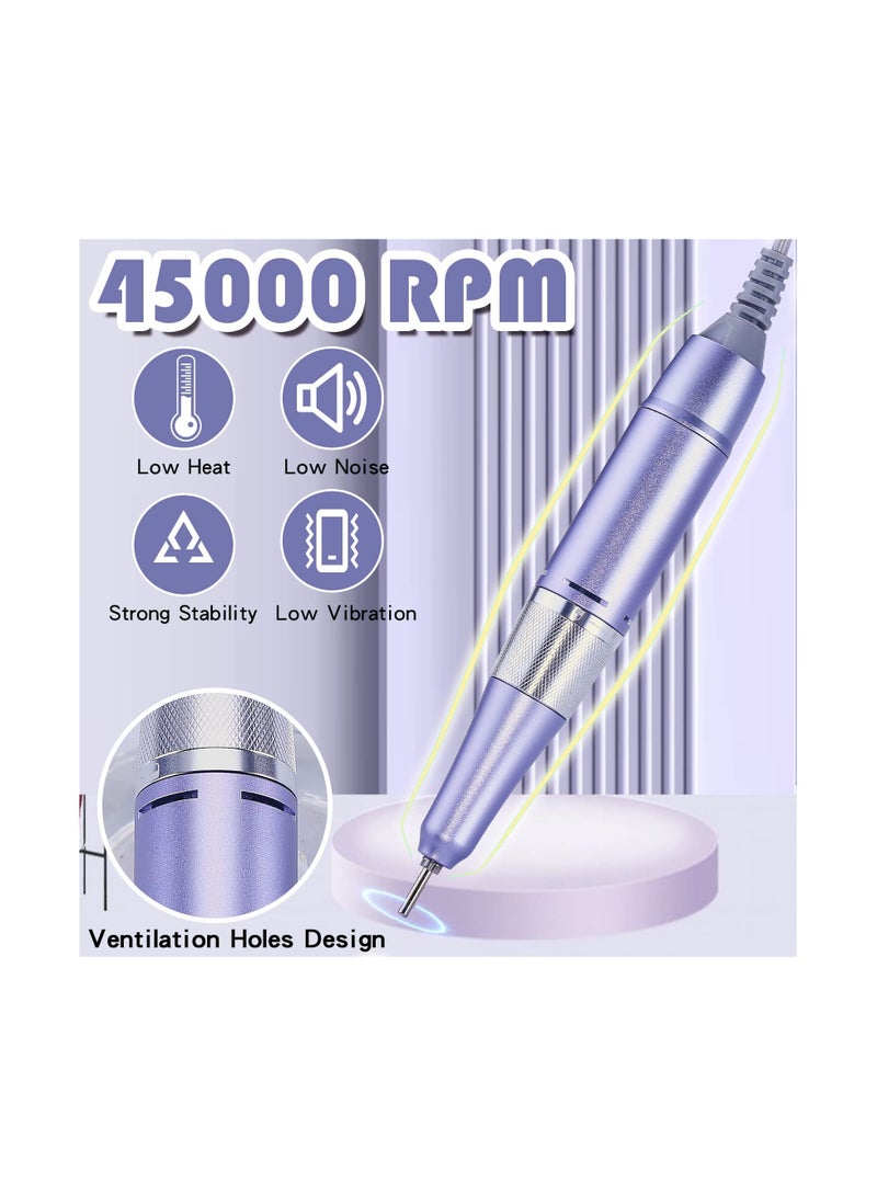 أسيف محمولة شحن البطارية ثقب الأظافر، آلة الأظافر المهنية 4500 Rpm، ملف إلكتروني لتنظيف الأظافر وتلميعها - Image 2