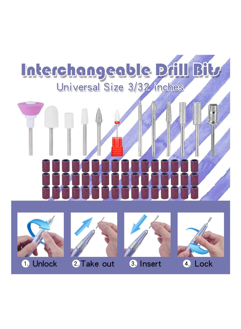 أسيف محمولة شحن البطارية ثقب الأظافر، آلة الأظافر المهنية 4500 Rpm، ملف إلكتروني لتنظيف الأظافر وتلميعها - Image 4