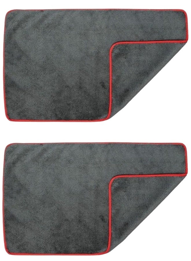 Happy Home 2 Pack Professional Premium Microfiber Car Drying Towel, Super Absorbent with Twisted Loop Technology, Streak and Scratch Free Drying for Cars 60 x 40cm (Grey) - Image 1