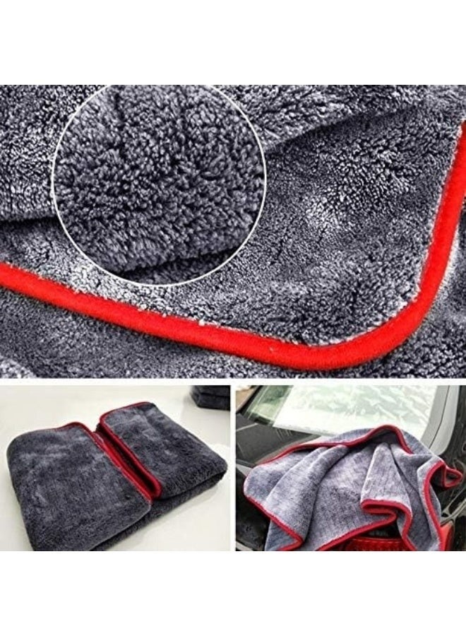 Happy Home 2 Pack Professional Premium Microfiber Car Drying Towel, Super Absorbent with Twisted Loop Technology, Streak and Scratch Free Drying for Cars 60 x 40cm (Grey) - Image 3