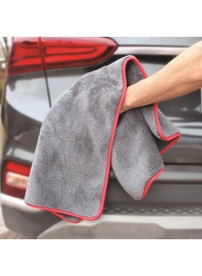 Happy Home 2 Pack Professional Premium Microfiber Car Drying Towel, Super Absorbent with Twisted Loop Technology, Streak and Scratch Free Drying for Cars 60 x 40cm (Grey) - Image 2