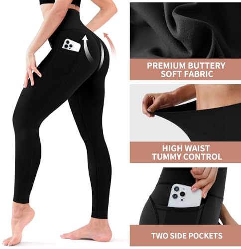 Laite Hebe 3 Pack Leggings for Women-No See-Through High Waisted Tummy Control Yoga Pants Workout Running Legging - Image 5