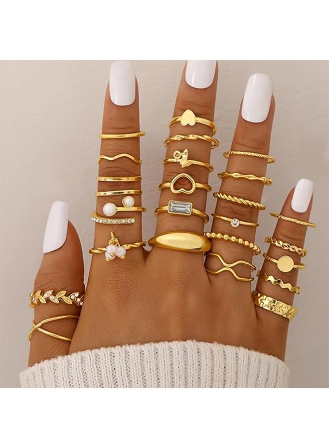 طقم مجوهرات ذهبية للنساء مكون من 68 قطعة: 7 قلائد، 17 سوارًا، 5 أقراط حلقية، 15 قرطًا مرصعًا، و24 خاتمًا. - Image 5