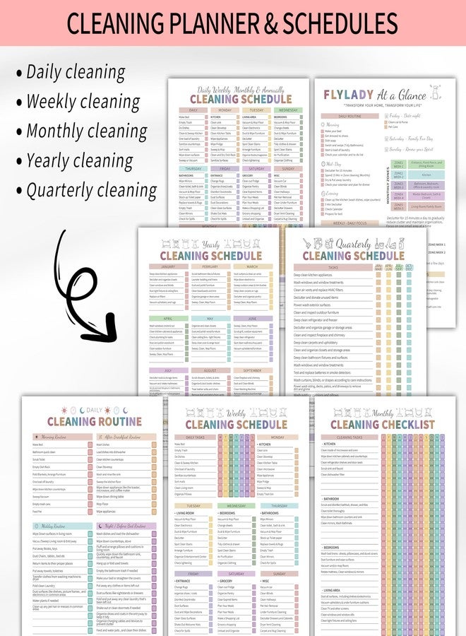 Kamoy Adhd Cleaning Planner for Adults Women, Cleaning Schedule and Checklist Organizer, Household Cleaning Planner with Daily/Weekly/Monthly Task,for Home, Family Cleaning Tasks, DIY Home Improvement - Image 4