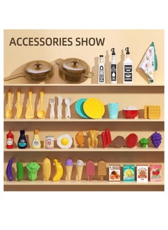 Generic 47PCS Kids Kitchen Playset with Sound & Light, Cooking Stove with Steam, Play Sink and Toy Kitchen Accessories - Pretend Kitchen Play Food Toys for Boys and Girls, Toddler Kitchen Set  - Image 2