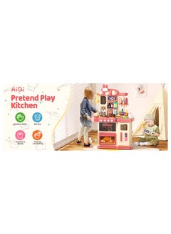 Generic 47PCS Kids Kitchen Playset with Sound & Light, Cooking Stove with Steam, Play Sink and Toy Kitchen Accessories - Pretend Kitchen Play Food Toys for Boys and Girls, Toddler Kitchen Set  - Image 3
